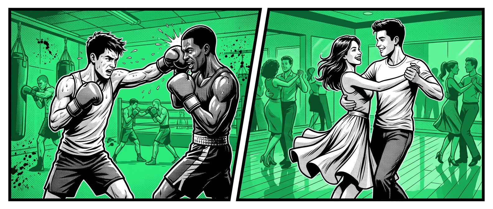 Boxing and ballroom dancing