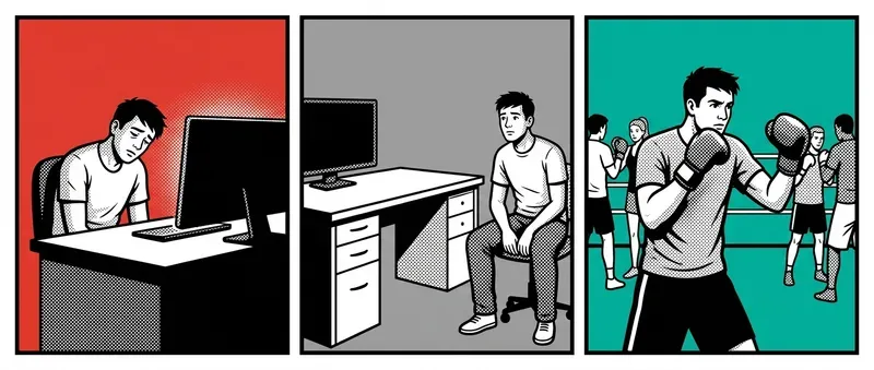 Three-panel comic showing a daily schedule with a bad habit block, the gap after removal, then a positive activity filling it