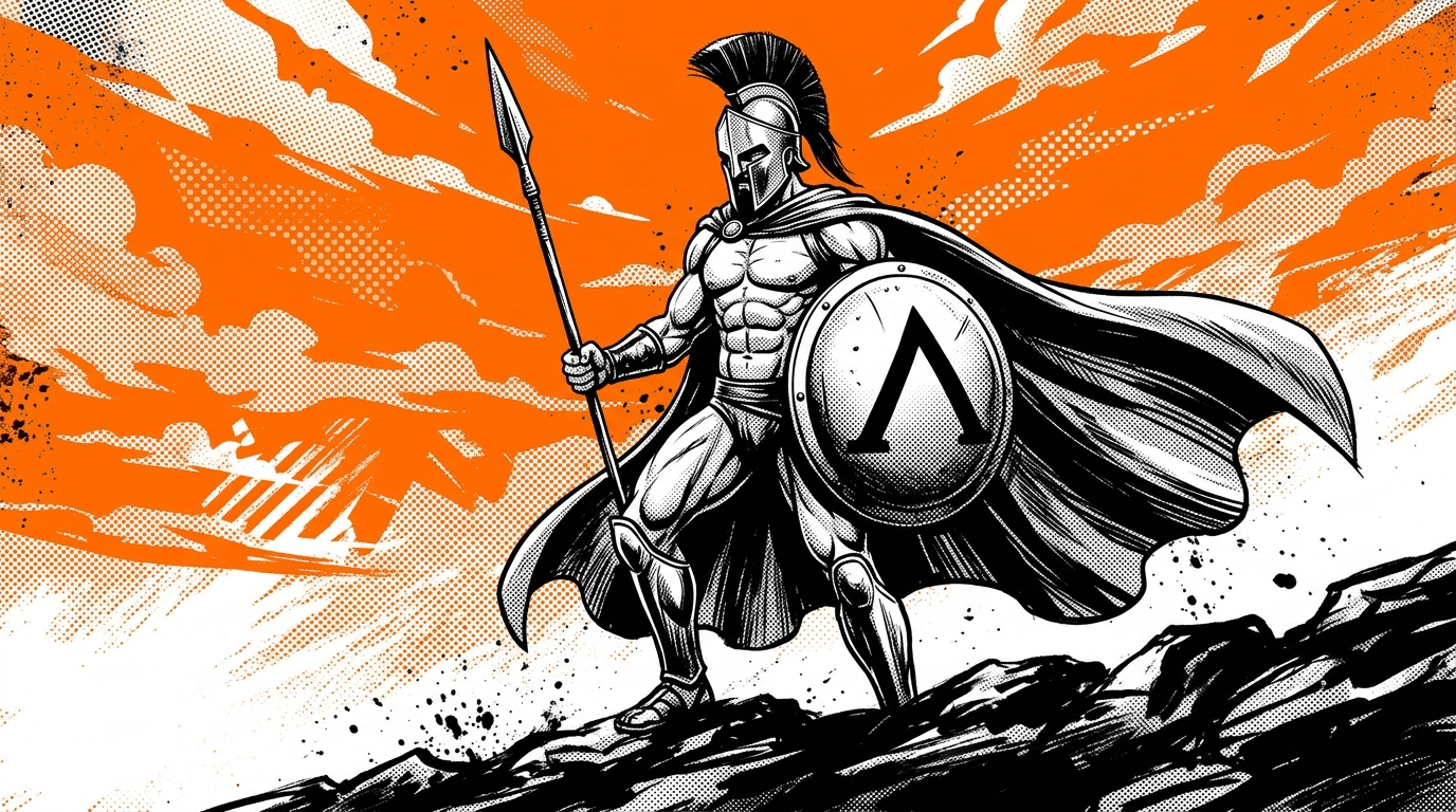 Depiction of a Spartan warrior