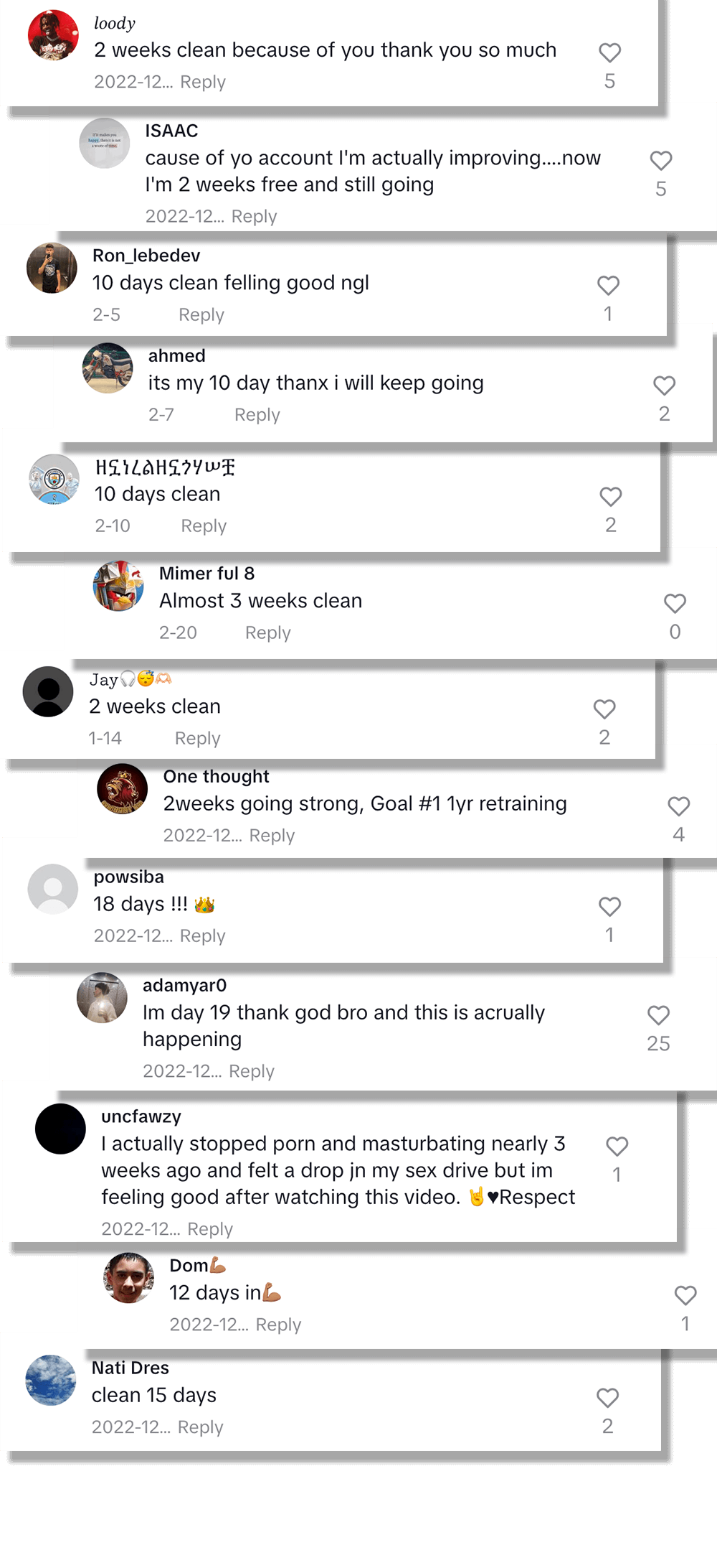 Testimonial stack 1 - 8-21 days