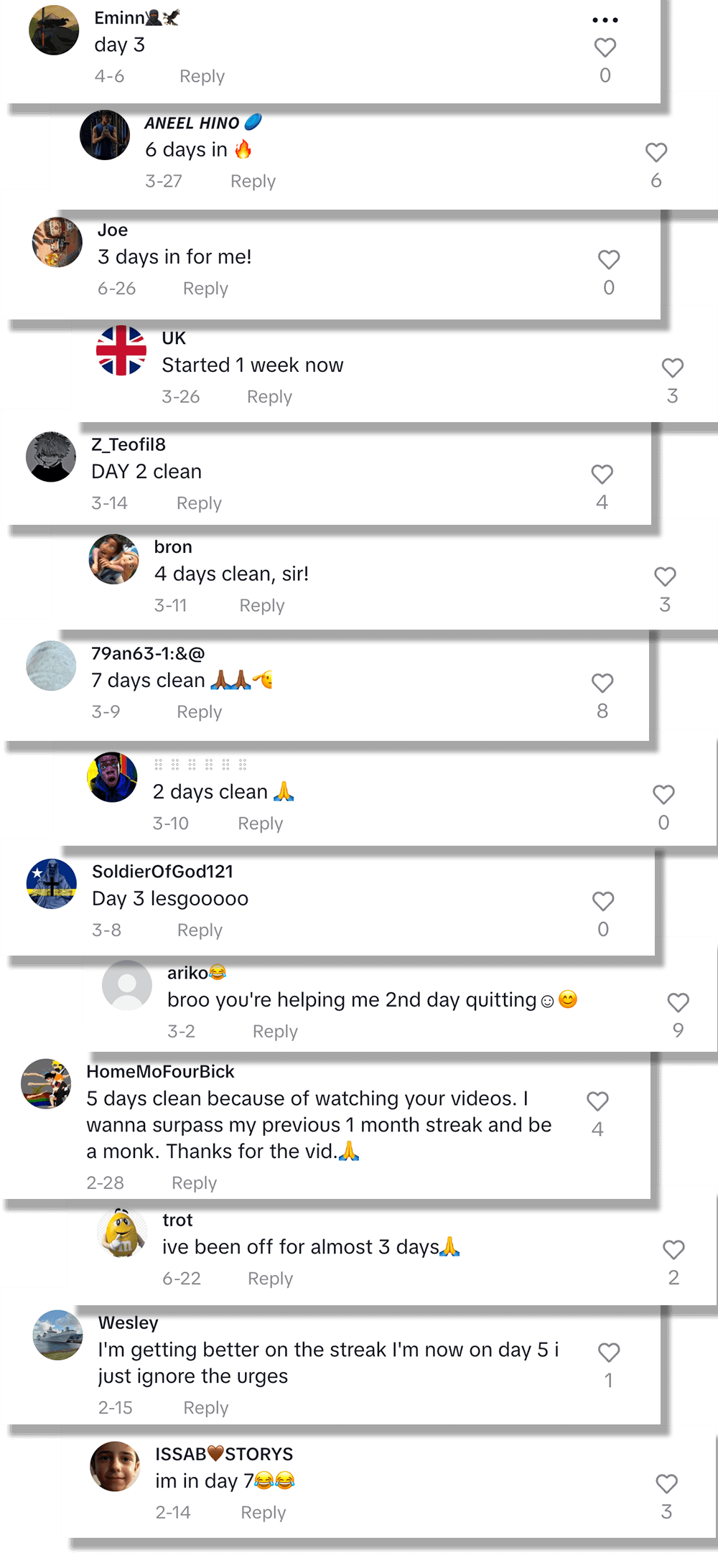 Testimonial stack 5 - first week