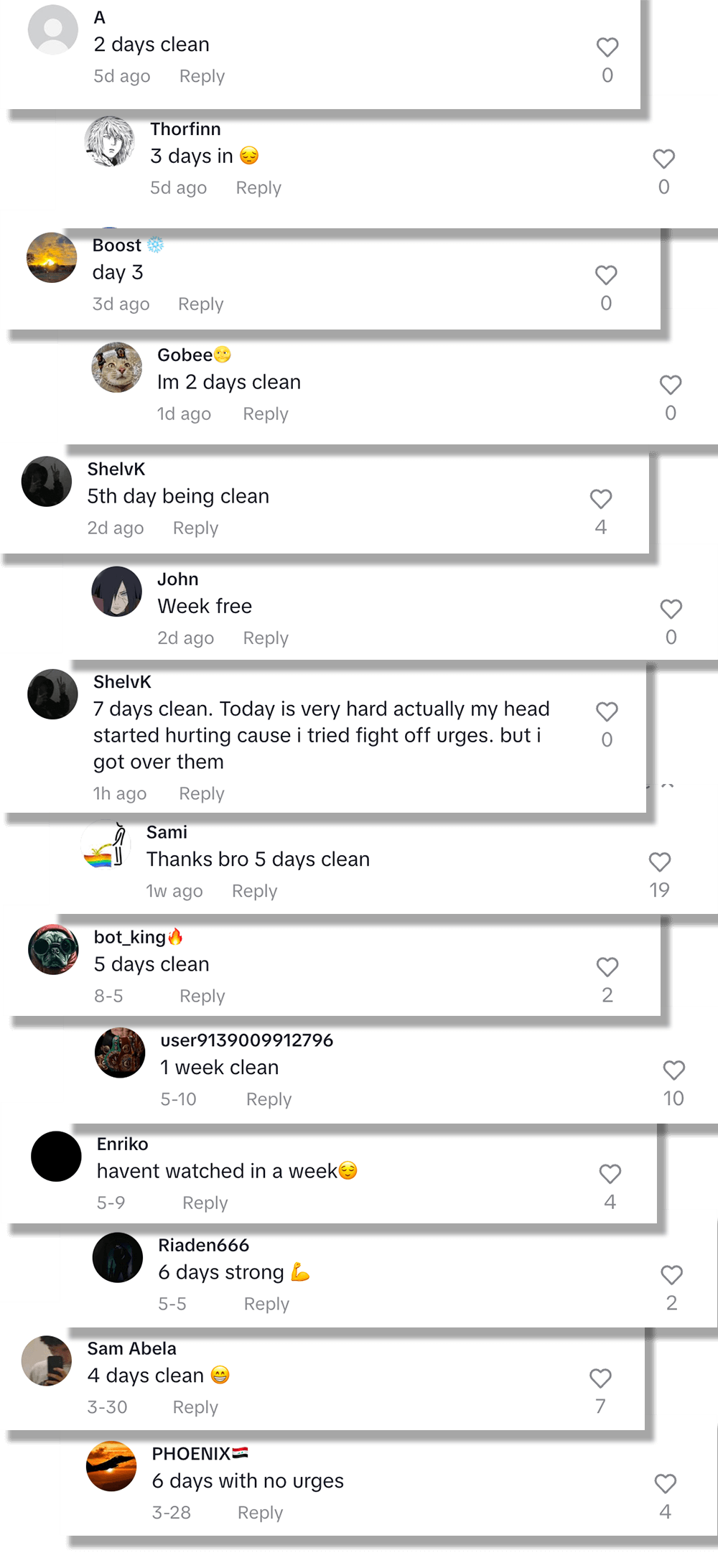 Testimonial stack 6 - first week