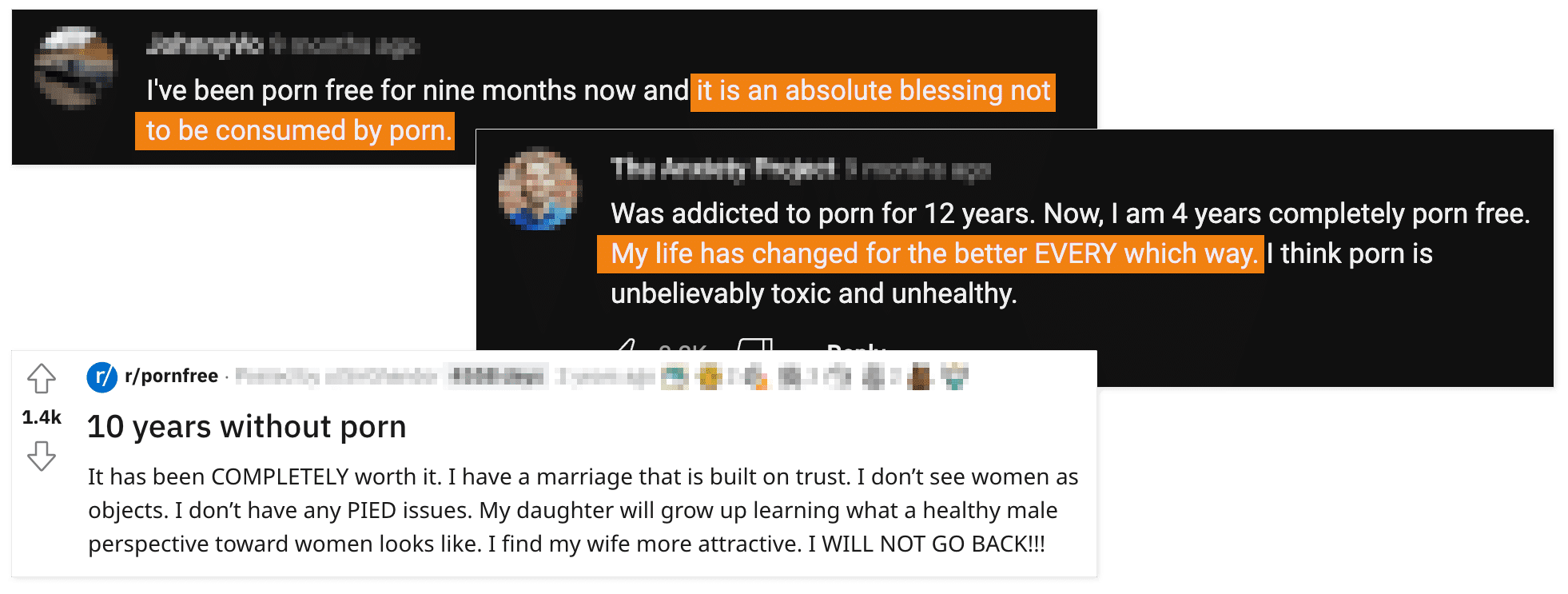 Success comments from people who quit porn